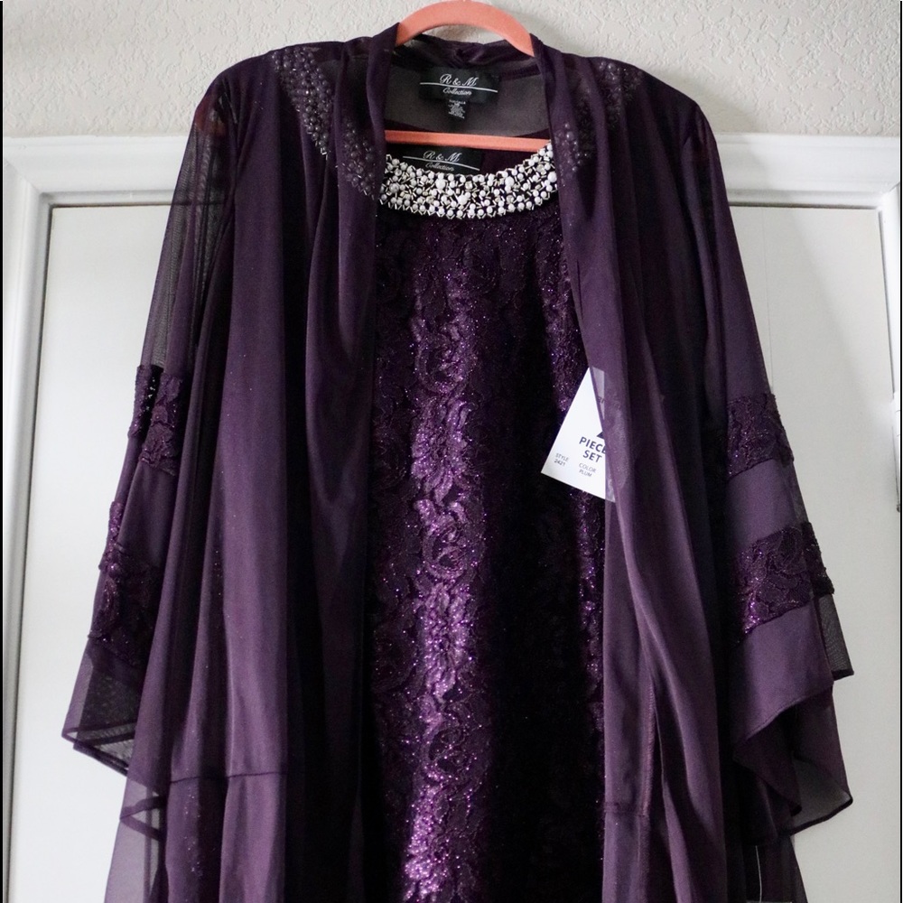 R&M Richards Collection Embellished Lace Sheath Dress & Jacket